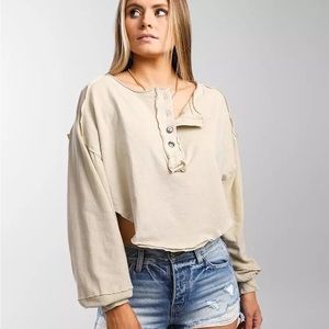 Free People | We the Free Melodi Long Sleeve Henley Top in Beige | XS